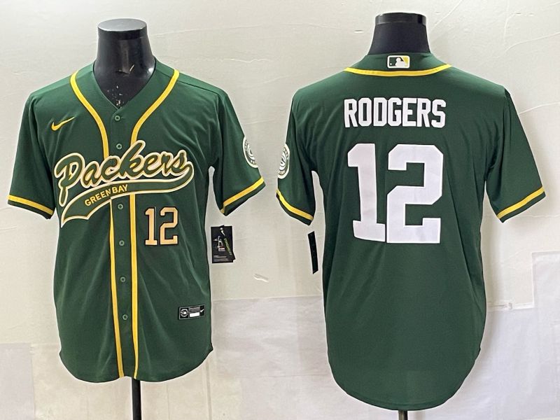 Men 2025 Green Bay Packers #12 Rodgers Green Joint Name Nike Limited NFL Jersey style 004
